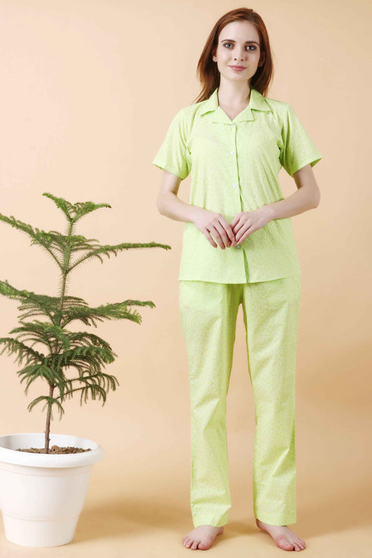 Buy Plus Size Green Hearty Night Suit At Apella | Sizes XS to 10 XL | India | Free Delivery | Customized