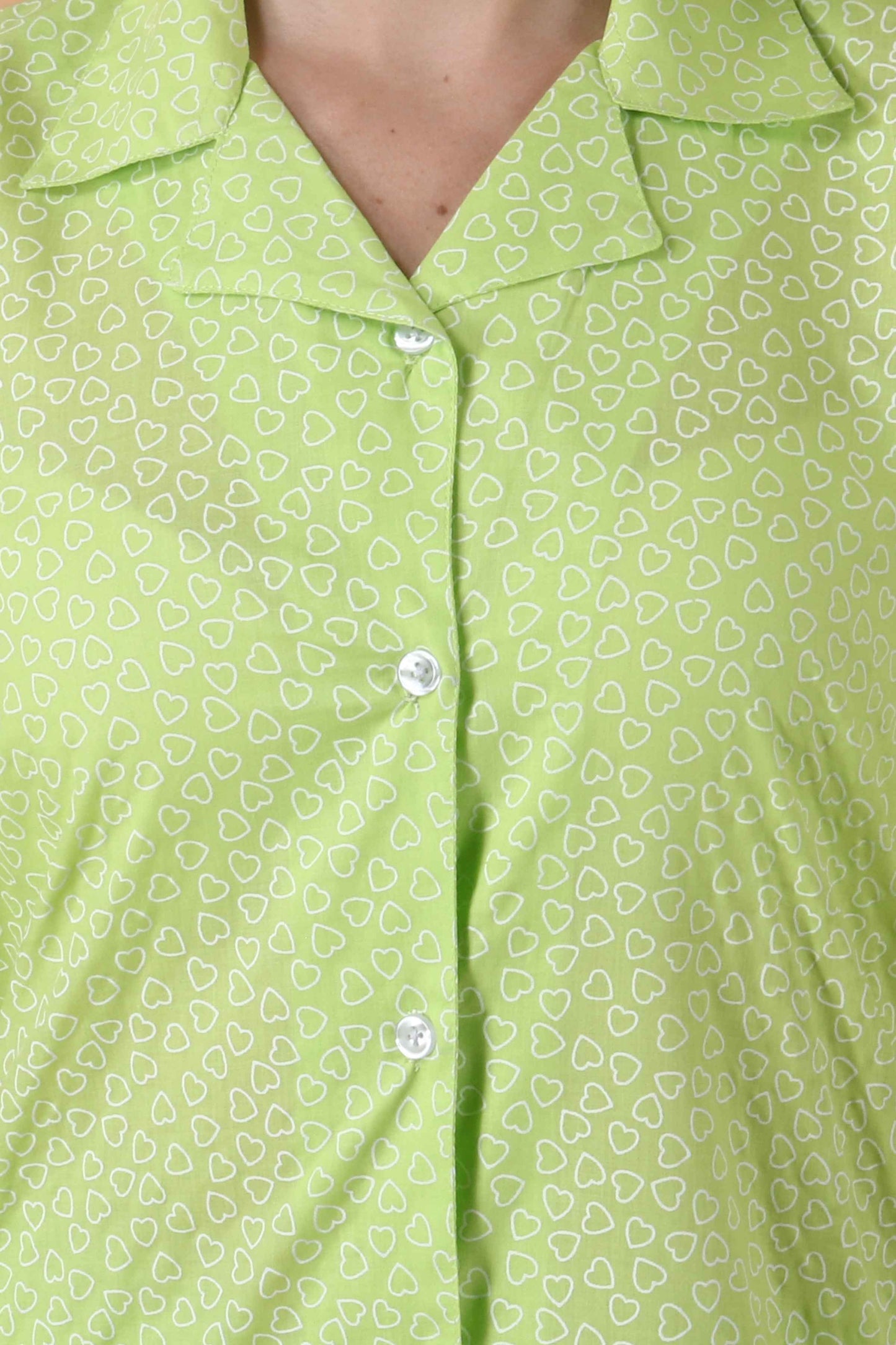 Buy Plus Size Green Hearty Night Suit At Apella | Sizes XS to 10 XL | India | Free Delivery | Customized