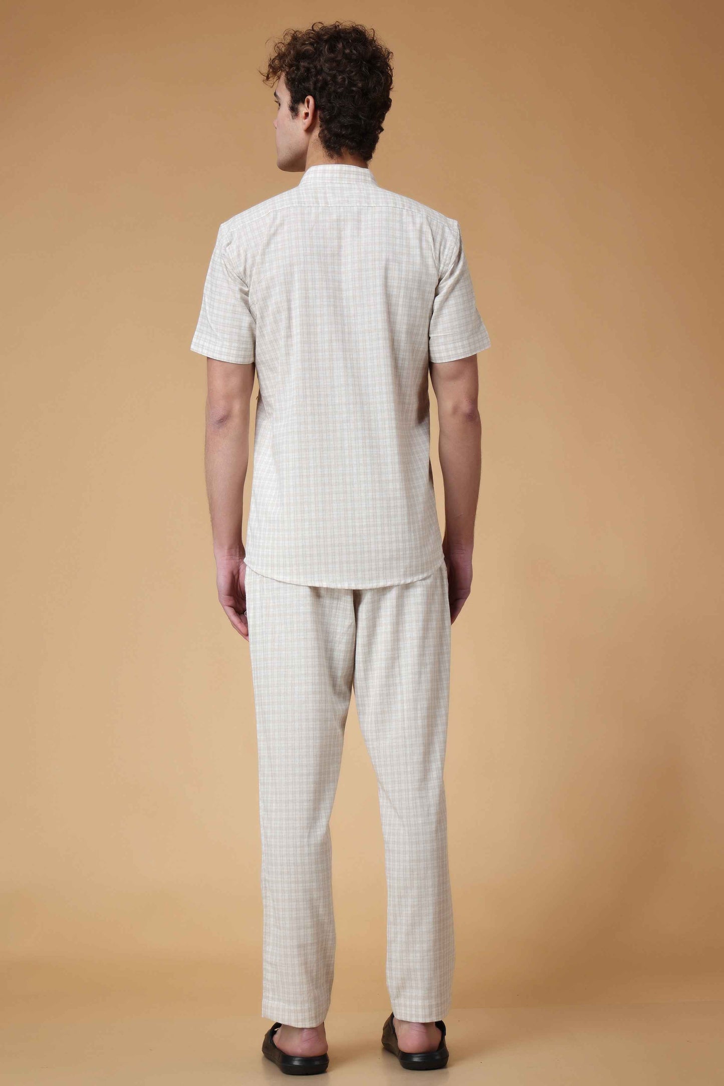 Buy Plus Size Almond Checked Lounge Wear Set At Apella | Sizes XS to 10 XL | India | Free Delivery | Customized