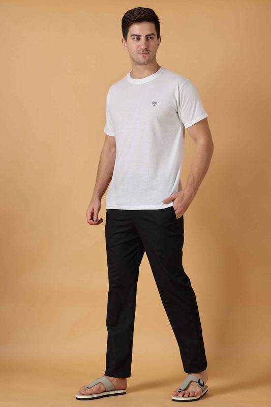 Buy Plus Size Black Cotton Pant Pajama At Apella | Sizes XS to 10 XL | India | Free Delivery | Customized