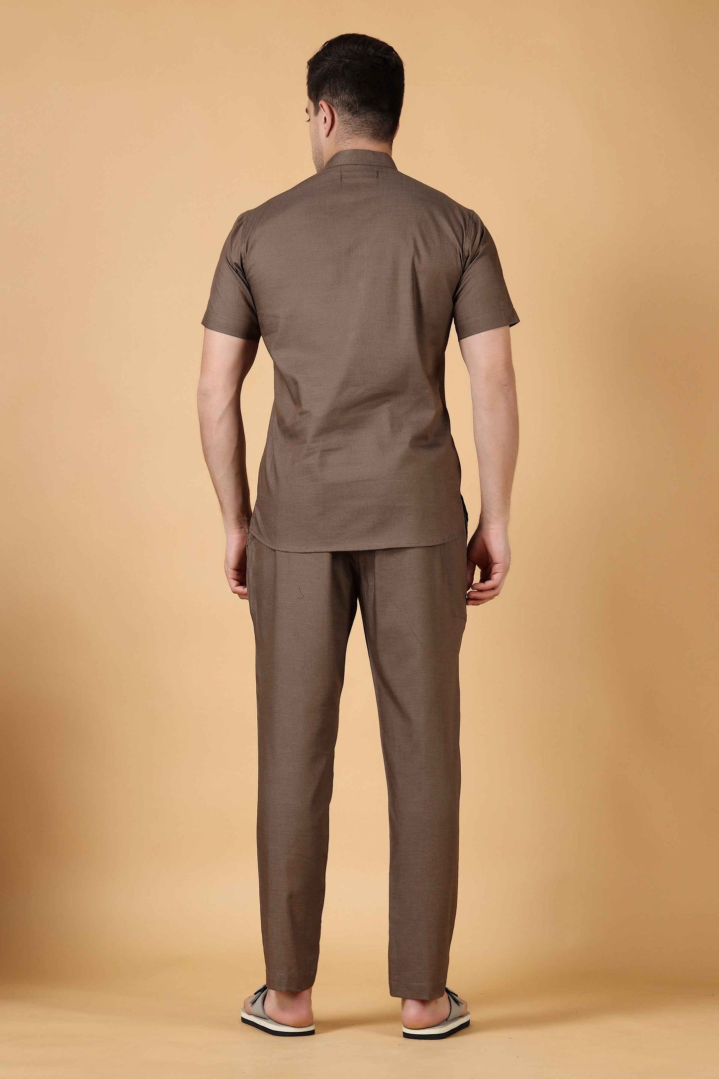 Buy Plus Size Brown Cotton Lounge Wear Set At Apella | Sizes XS to 10 XL | India | Free Delivery | Customized