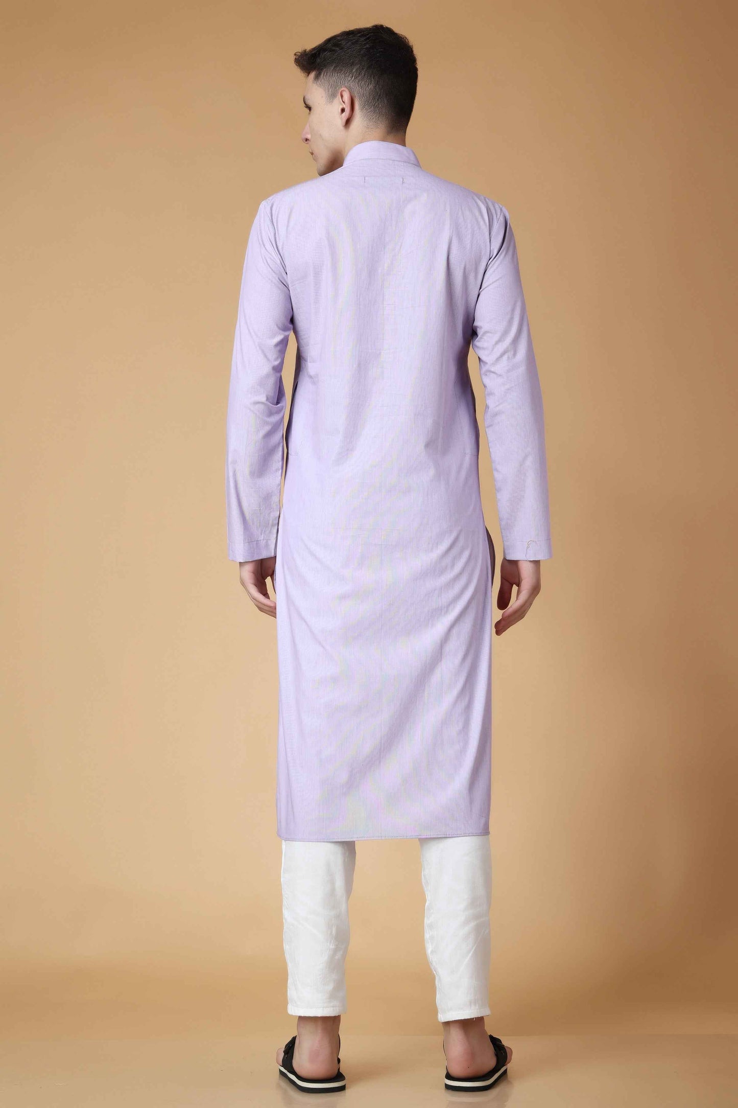 Buy Plus Size Lilac Lustre Cotton Kurta Pajama At Apella | Sizes XS to 10 XL | India | Free Delivery | Customized