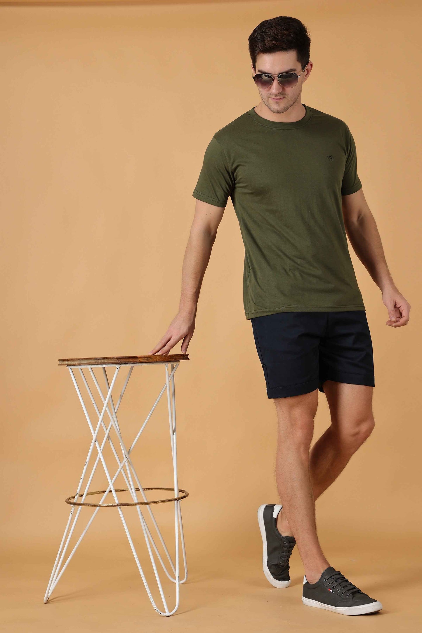 Buy Plus Size Navy Blue Cotton Lycra Shorts At Apella | Sizes XS to 10 XL | India | Free Delivery | Customized