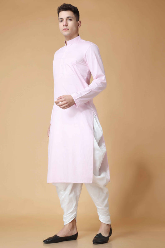 Buy Plus Size Almond Pink Cotton Kurta At Apella | Sizes XS to 10 XL | India | Free Delivery | Customized