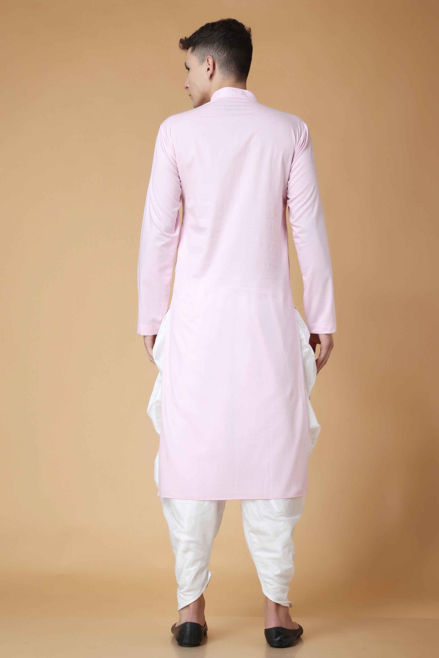 Buy Plus Size Almond Pink Cotton Kurta At Apella | Sizes XS to 10 XL | India | Free Delivery | Customized