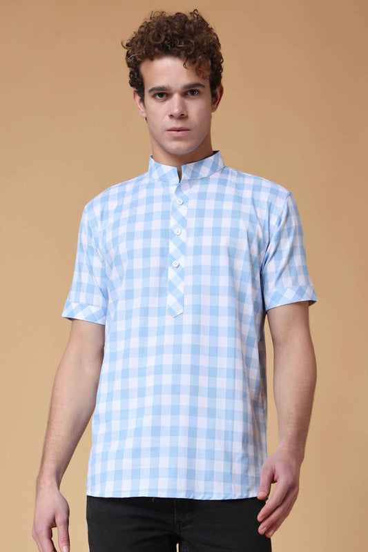 Buy Plus Size Beyond Horizon Checked Kurta At Apella | Sizes XS to 10 XL | India | Free Delivery | Customized