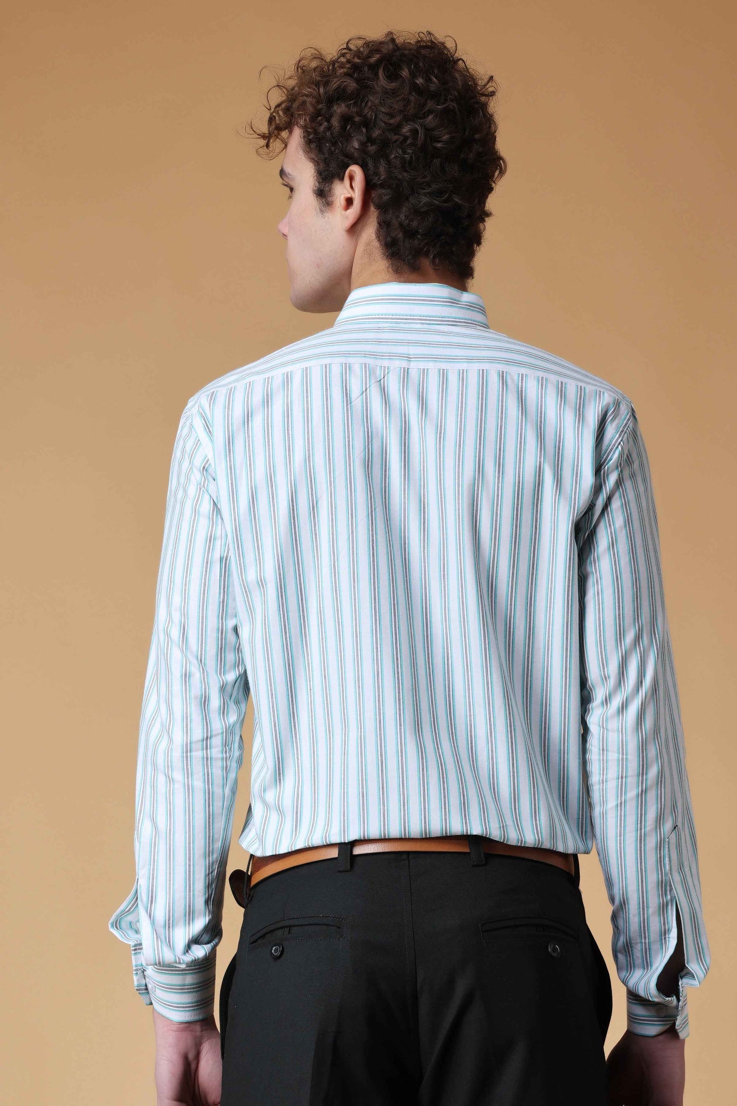 Buy Plus Size Eternal Sky Striped Shirt At Apella | Sizes XS to 10 XL | India | Free Delivery | Customized