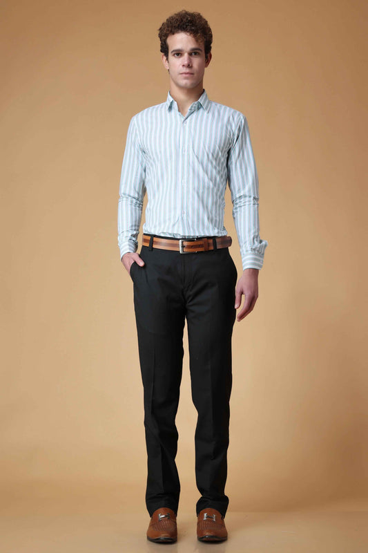 Buy Plus Size Eternal Sky Striped Shirt At Apella | Sizes XS to 10 XL | India | Free Delivery | Customized