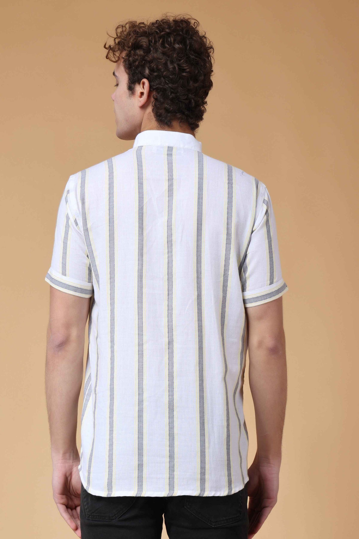 Buy Plus Size Neutral Symphony Striped Kurta At Apella | Sizes XS to 10 XL | India | Free Delivery | Customized