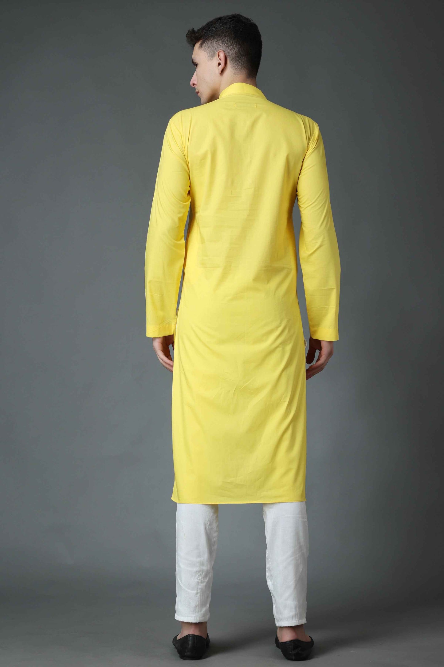 Buy Plus Size Subtle Yellow Cotton Kurta At Apella | Sizes XS to 10 XL | India | Free Delivery | Customized
