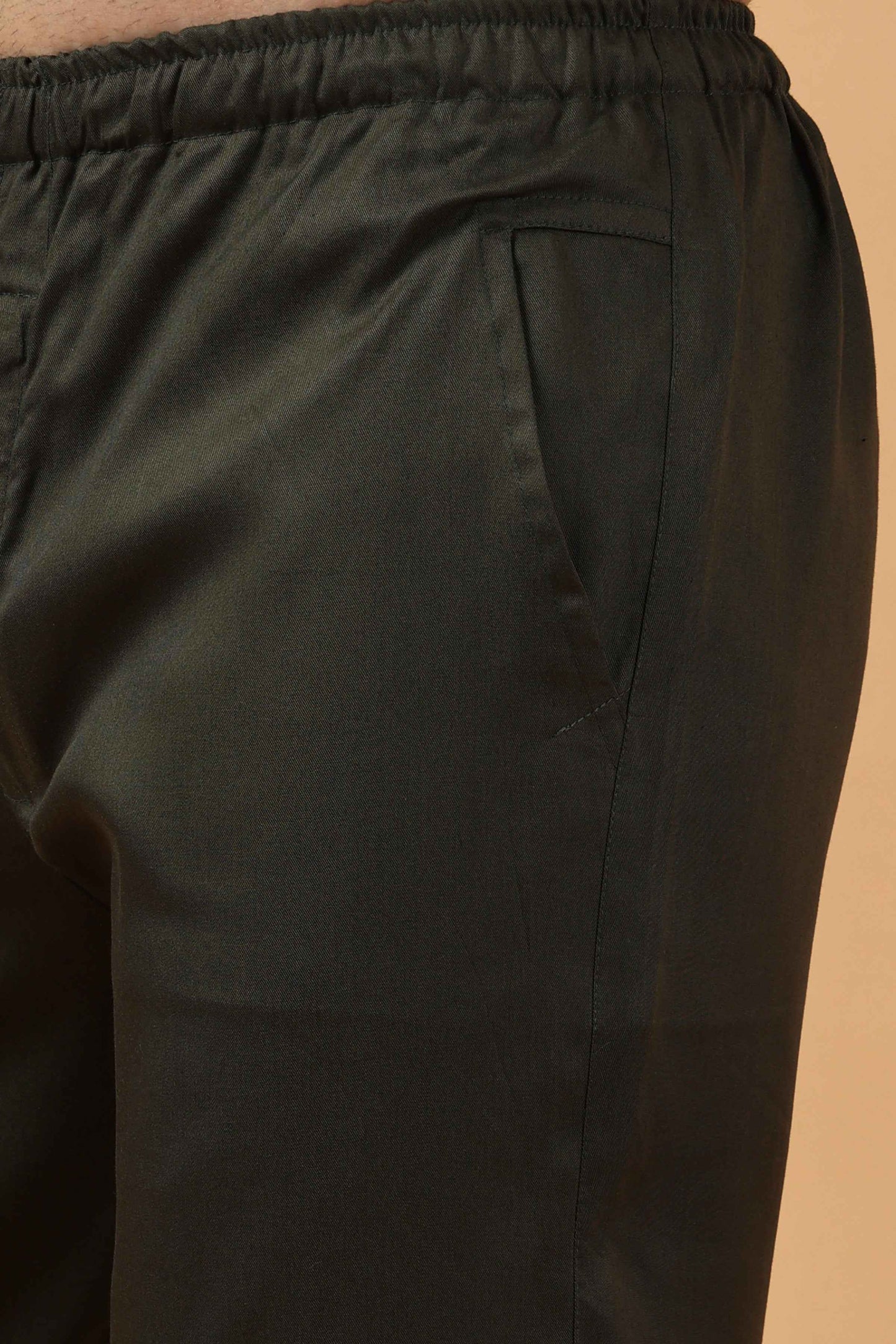 Buy Plus Size Army Green Tencel Capri At Apella | Sizes XS to 10 XL | India | Free Delivery | Customized