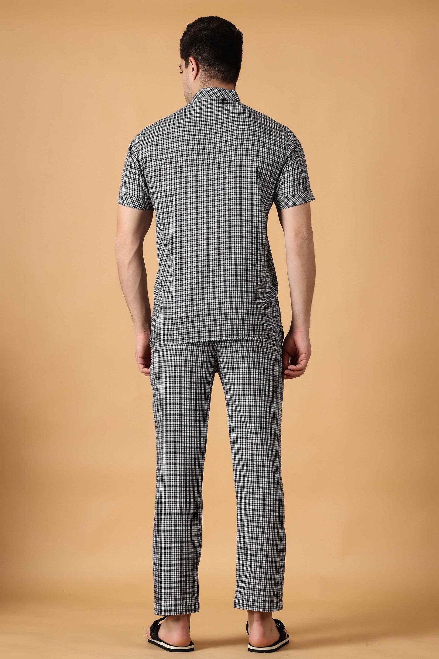 Buy Plus Size Black Checked Lounge Wear Set At Apella | Sizes XS to 10 XL | India | Free Delivery | Customized