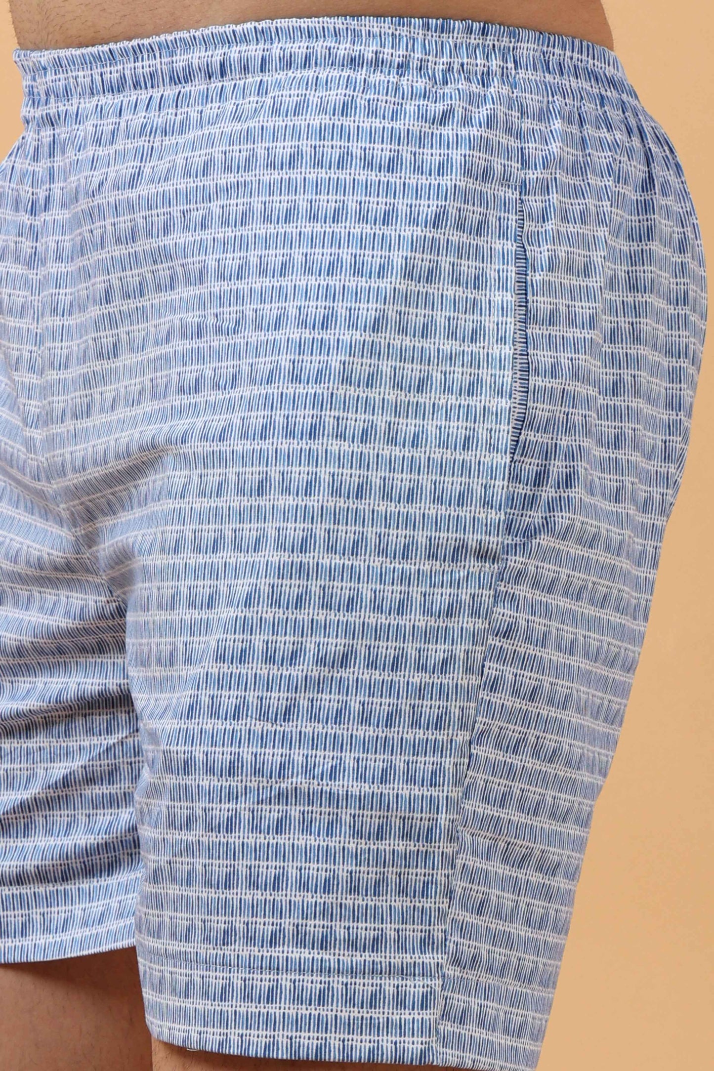 Buy Plus Size Aruba Blue Poplin Lycra Shorts At Apella | Sizes XS to 10 XL | India | Free Delivery | Customized