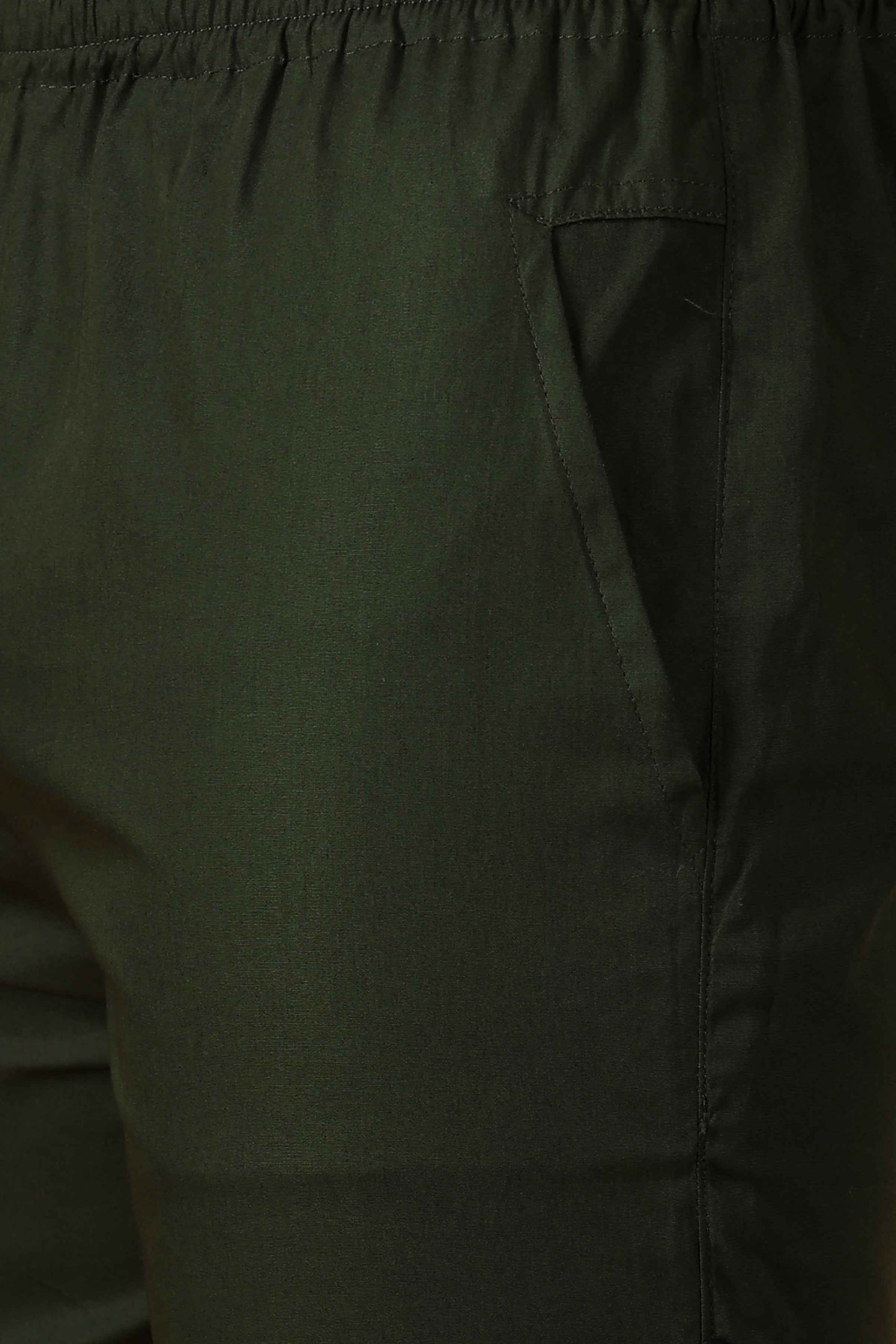 Buy Plus Size Bottle Green Cotton Shorts At Apella | Sizes XS to 10 XL | India | Free Delivery | Customized