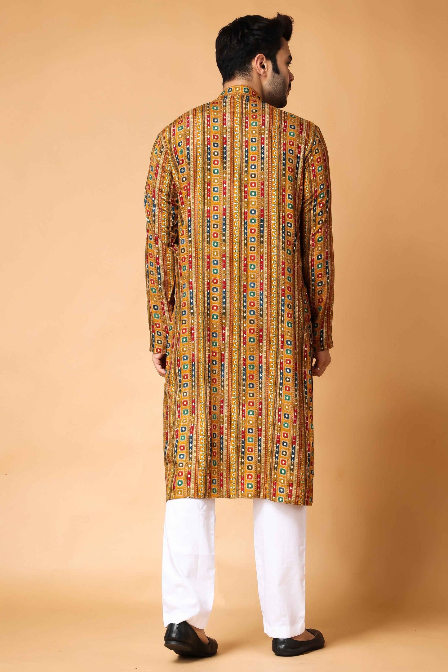 Buy Plus Size Mustard Meadow Printed Kurta Pajama At Apella | Sizes XS to 10 XL | India | Free Delivery | Customized