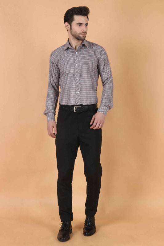 Buy Plus Size Grey Checked Woollen Shirt At Apella | Sizes XS to 10 XL | India | Free Delivery | Customized