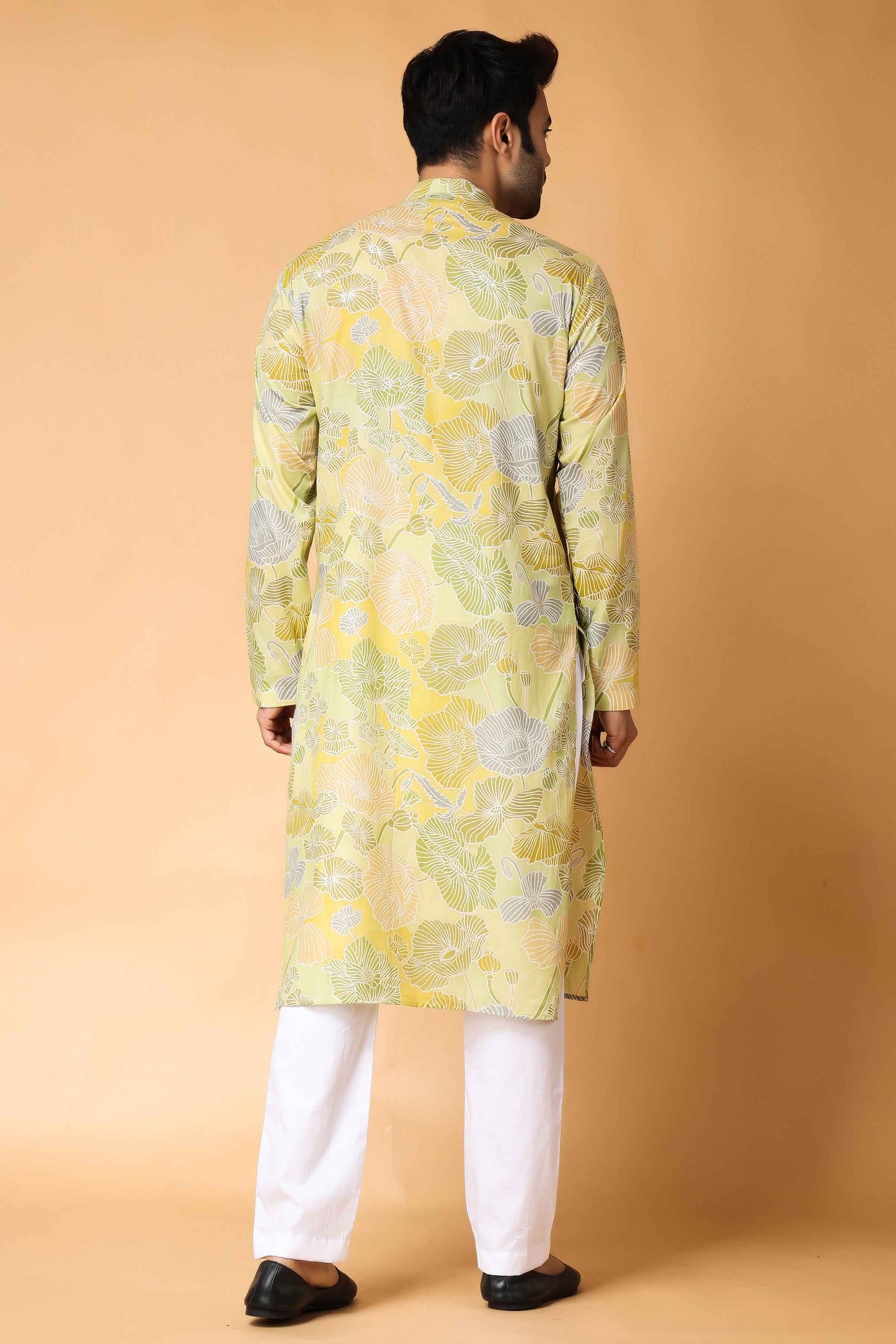 Buy Plus Size Fresh Lime Mulmul Kurta Pajama At Apella | Sizes XS to 10 XL | India | Free Delivery | Customized