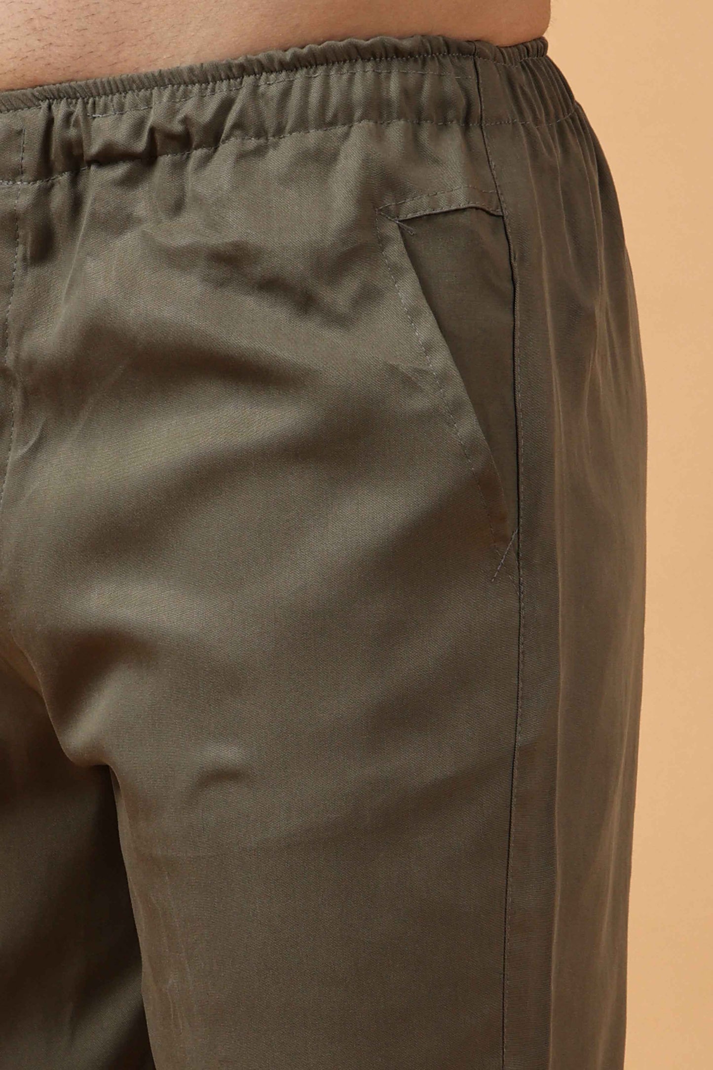 Buy Plus Size Martini Olive Tencel Capri At Apella | Sizes XS to 10 XL | India | Free Delivery | Customized