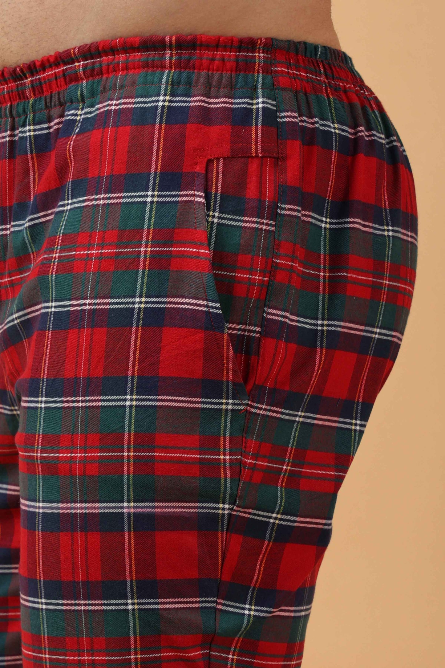 Buy Plus Size Candy Red Poplin Cotton Pajama At Apella | Sizes XS to 10 XL | India | Free Delivery | Customized