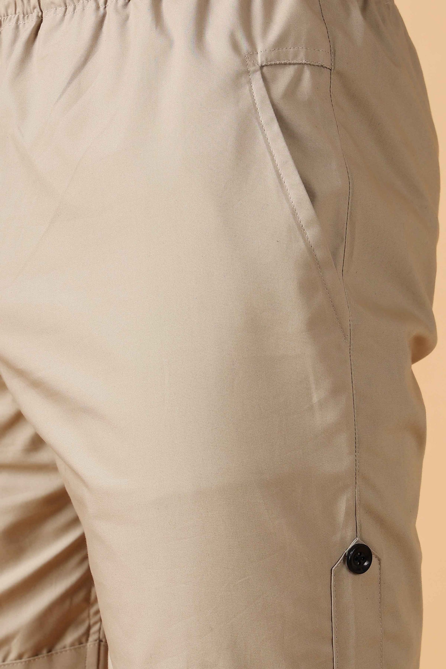 Buy Plus Size Beige Cotton Shorts At Apella | Sizes XS to 10 XL | India | Free Delivery | Customized