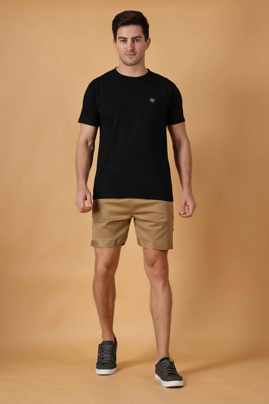 Buy Plus Size Dark Beige Cotton Lycra Shorts At Apella | Sizes XS to 10 XL | India | Free Delivery | Customized