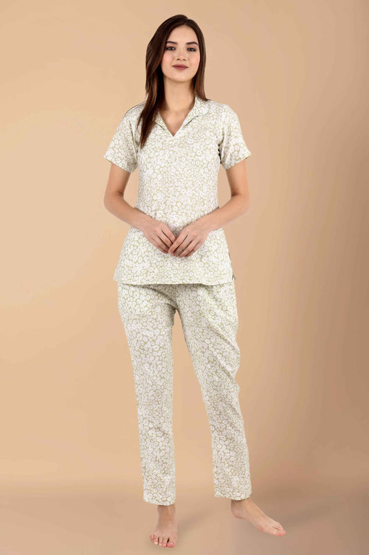 Buy Plus Size Muted Floral Night Suit At Apella | Sizes XS to 10 XL | India | Free Delivery | Customized