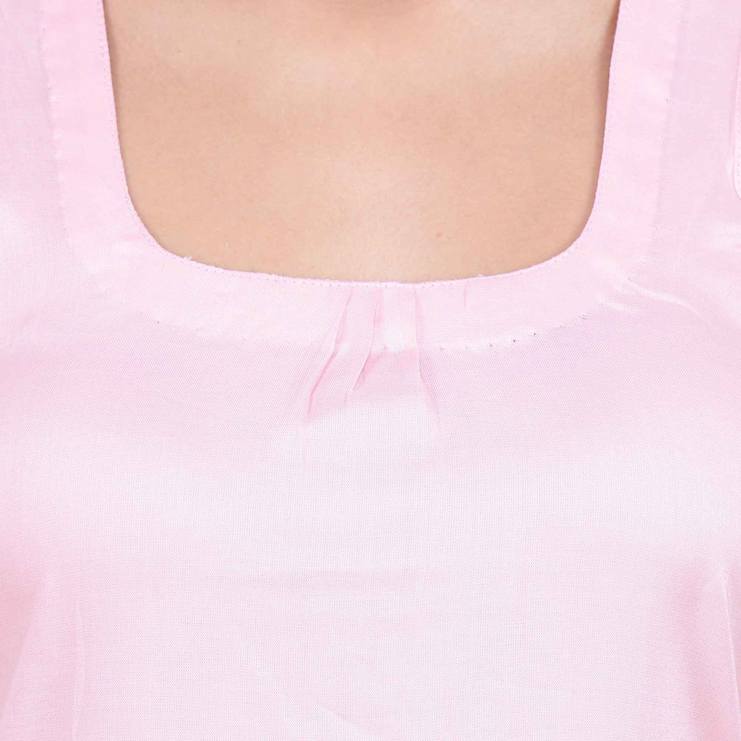 Buy Plus Size Baby Pink Rayon Nighty At Apella | Sizes XS to 10 XL | India | Free Delivery | Customized