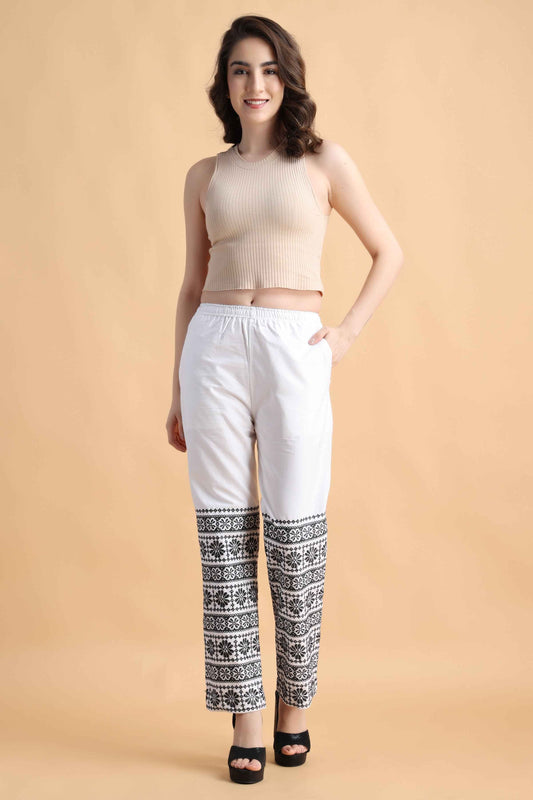 Buy Plus Size Detailed All Around Cotton Pants At Apella | Sizes XS to 10 XL | India | Free Delivery | Customized