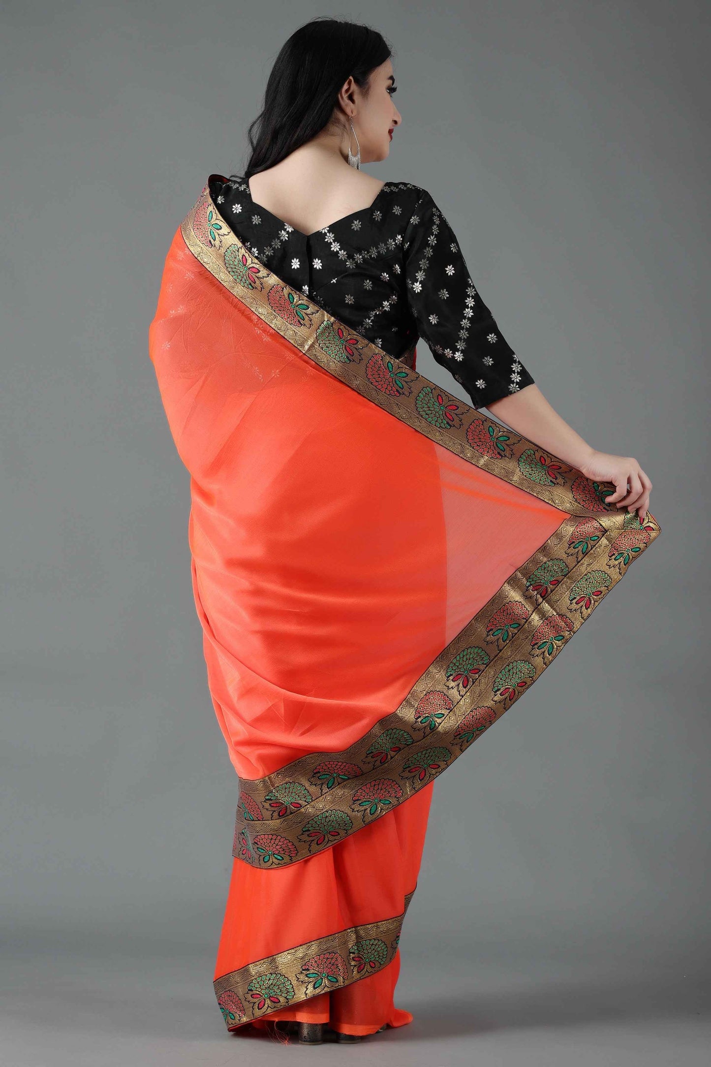 Buy Plus Size Classic Black Silk Blouse At Apella | Sizes XS to 10 XL | India | Free Delivery | Customized