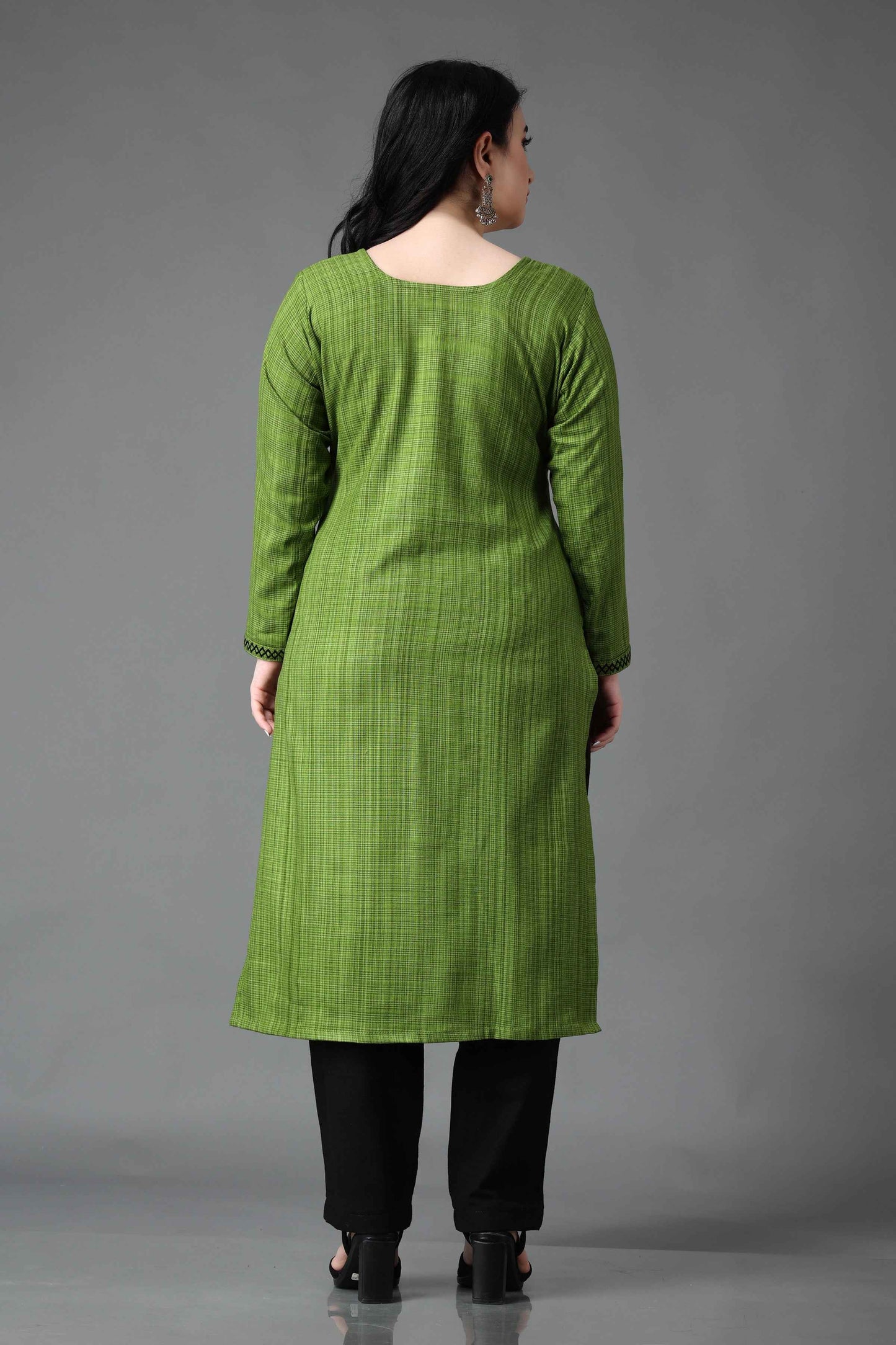 Buy Plus Size Wild Flower Woollen Kurta At Apella | Sizes XS to 10 XL | India | Free Delivery | Customized