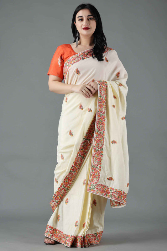 Buy Plus Size Tangy Orange Silk Blouse At Apella | Sizes XS to 10 XL | India | Free Delivery | Customized