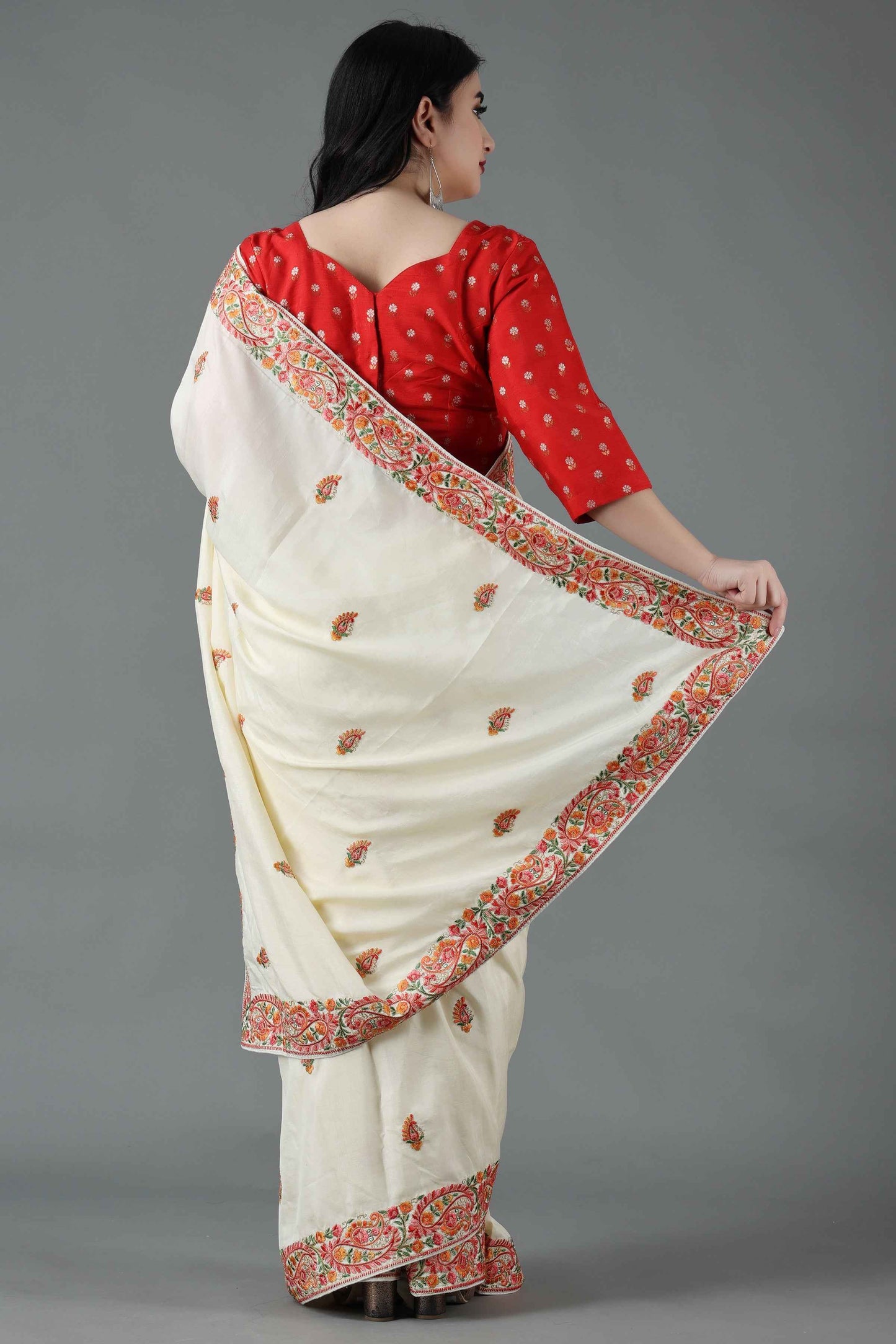 Buy Plus Size Scarlet Red Silk Blouse At Apella | Sizes XS to 10 XL | India | Free Delivery | Customized