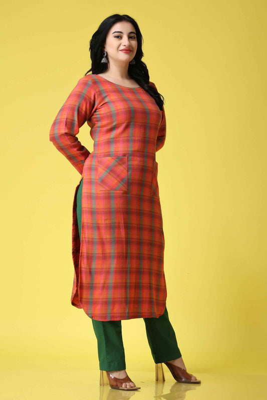 Buy Plus Size Sunset Time Woollen Kurta At Apella | Sizes XS to 10 XL | India | Free Delivery | Customized
