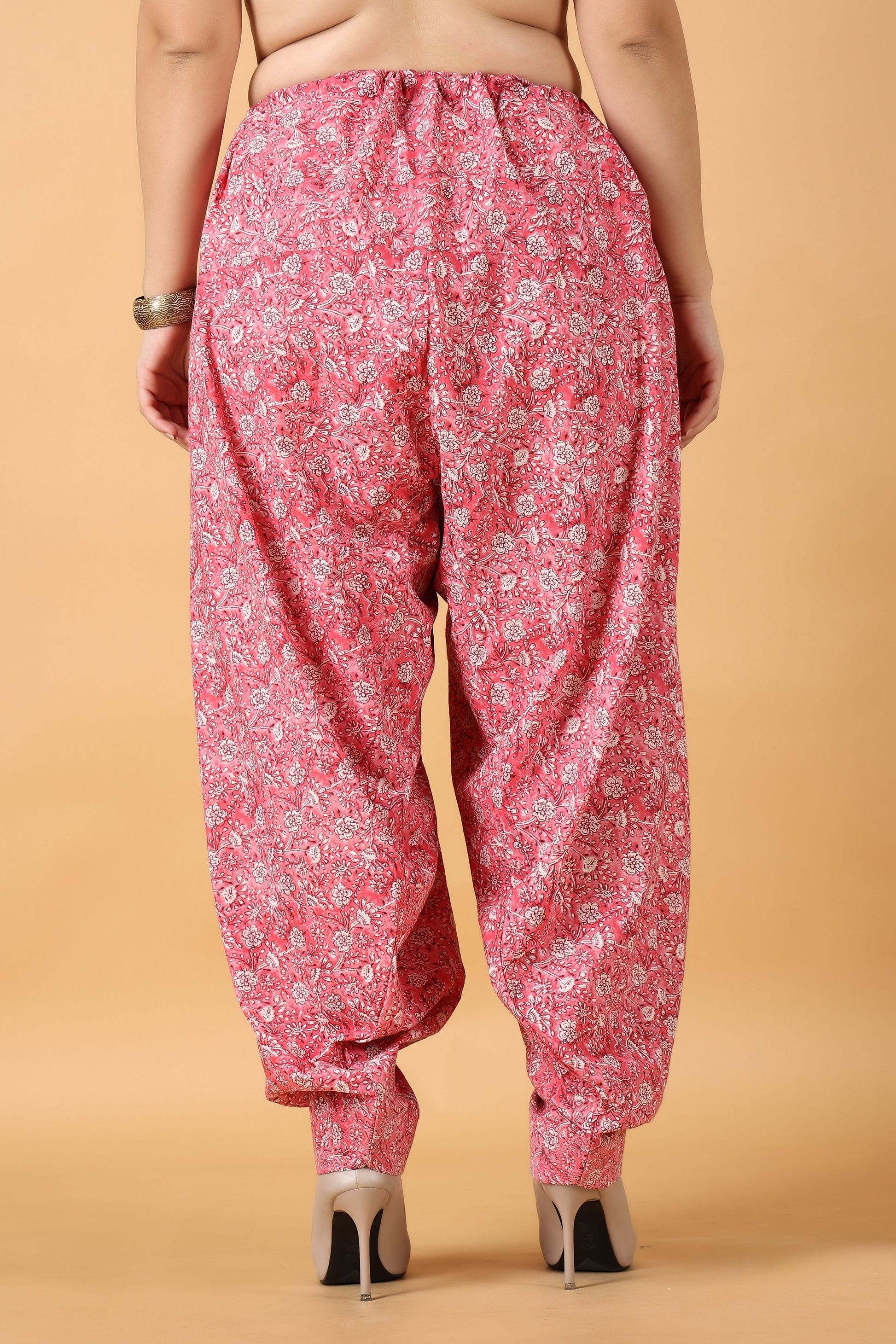 Women Plus Size Pink Printed patiala salwar | Apella