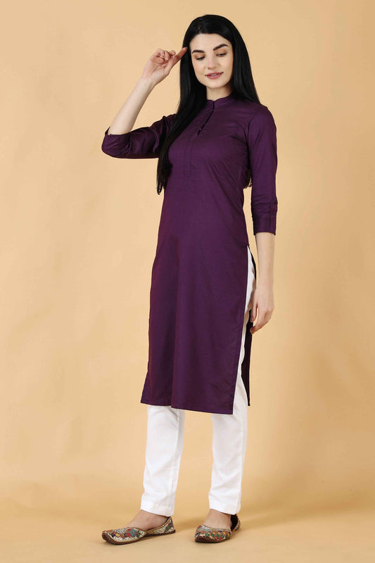 Buy Plus Size Pleasing Purple Kurta At Apella | Sizes XS to 10 XL | India | Free Delivery | Customized