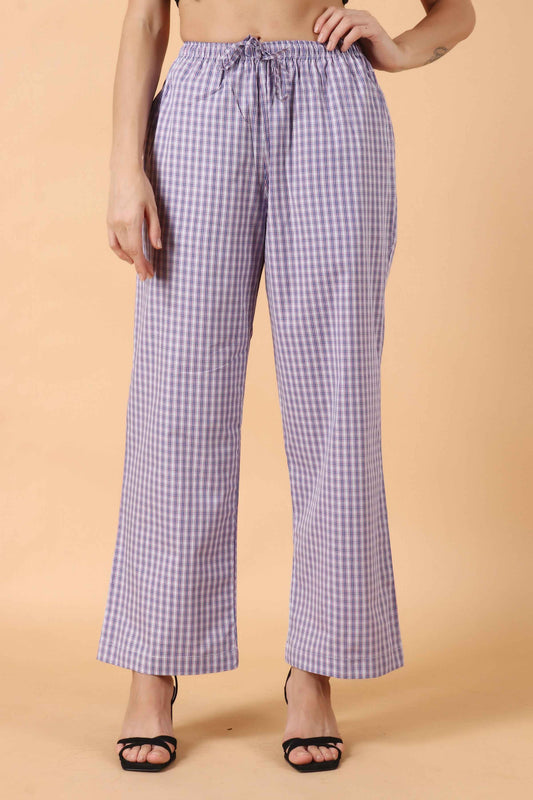 Buy Plus Size Purple Poly Pajama At Apella | Sizes XS to 10 XL | India | Free Delivery | Customized