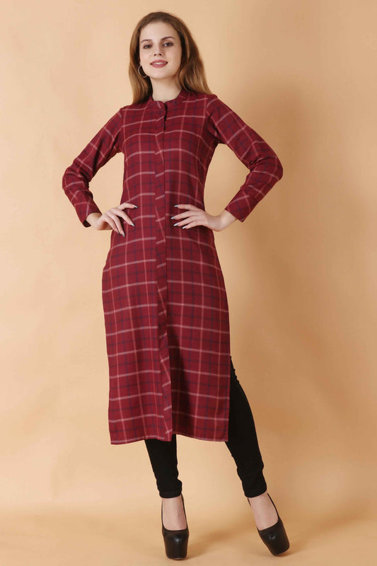 Buy Plus Size Snow Berry Woollen Kurta At Apella | Sizes XS to 10 XL | India | Free Delivery | Customized