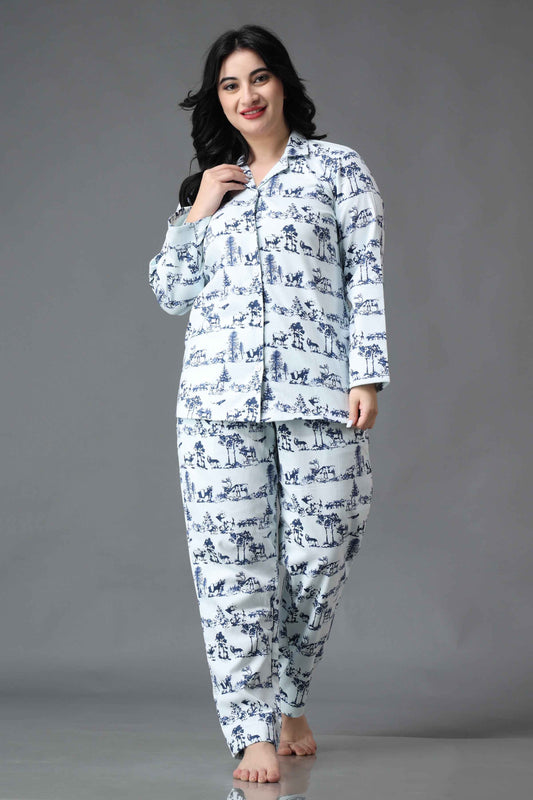 Buy Plus Size Quite Night Woollen Night Suit At Apella | Sizes XS to 10 XL | India | Free Delivery | Customized