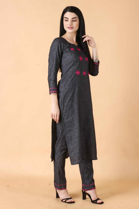 Buy Plus Size Warm Grey Kurta Set At Apella | Sizes XS to 10 XL | India | Free Delivery | Customized