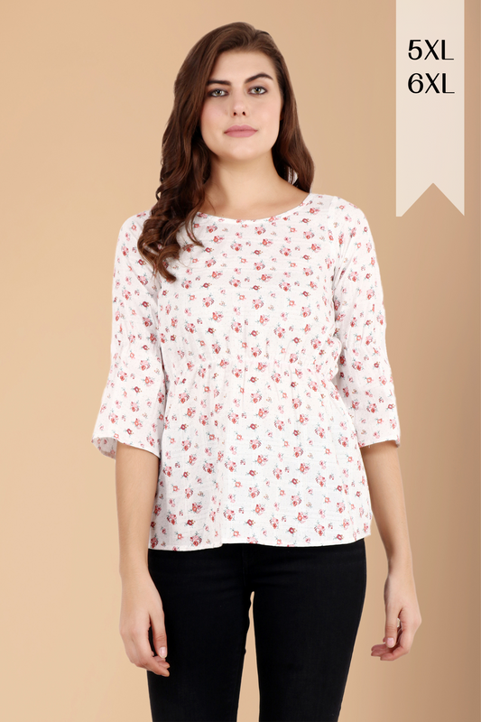 Ivory Floral Cotton Top