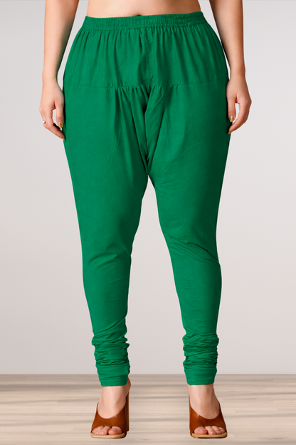 Dark Green Rayon Churidar Pants
