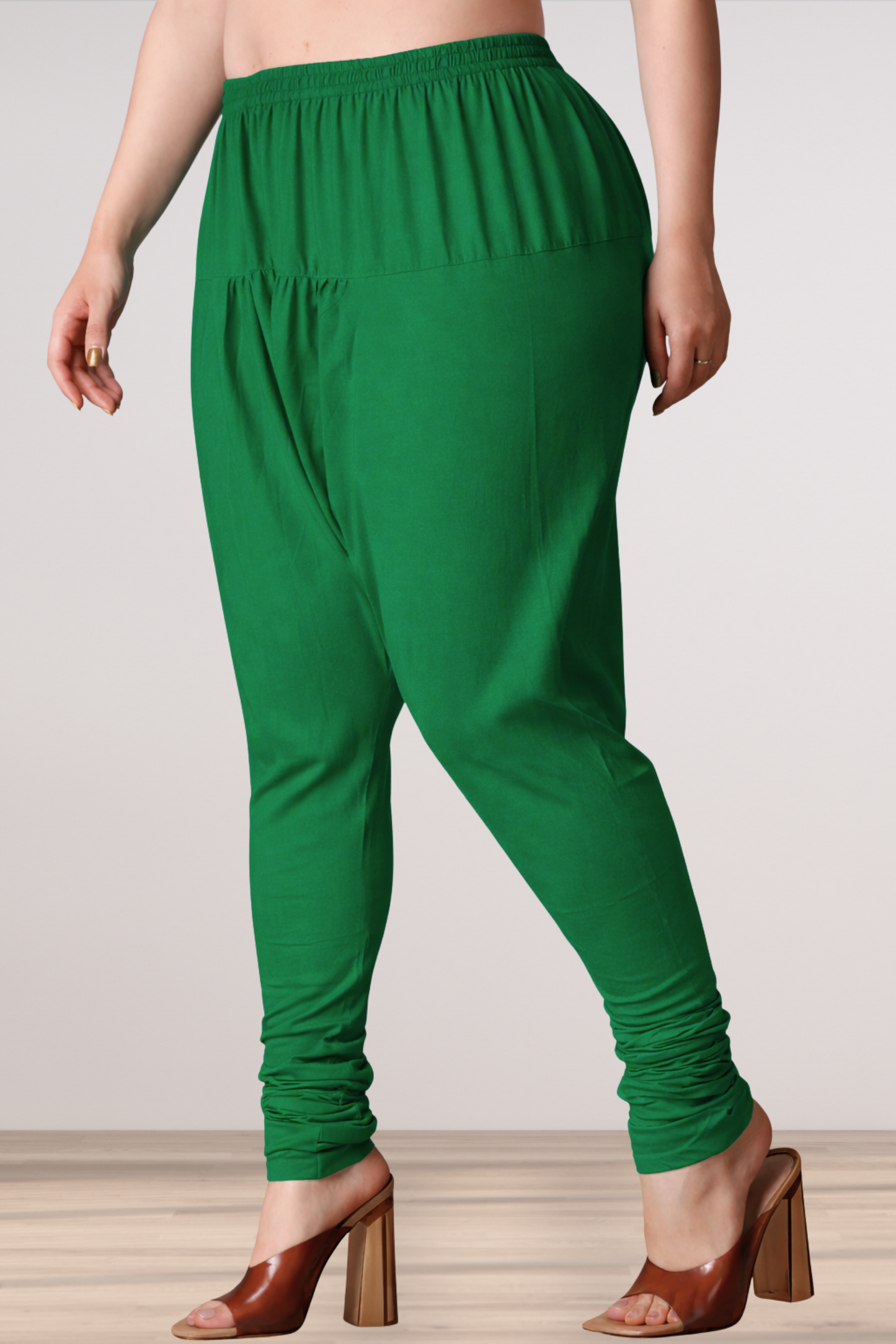 Dark Green Rayon Churidar Pants