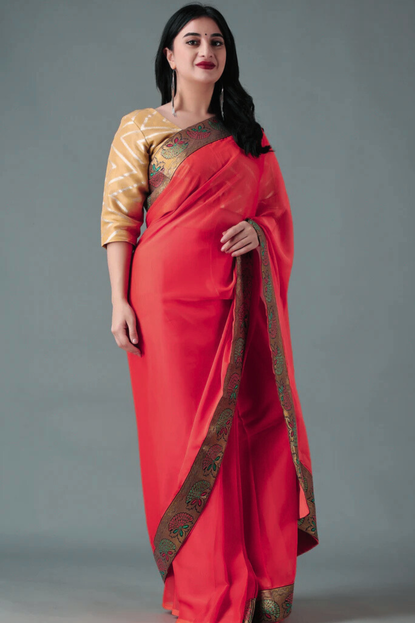 Gleamy Gold Silk Blouse