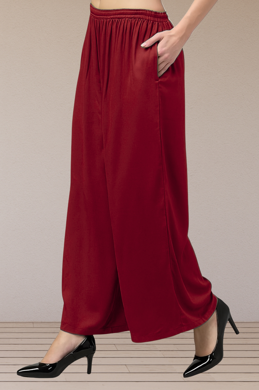 Flared Rayon Palazzo Pants