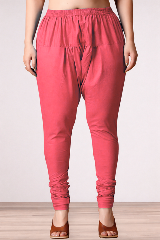 Rose Pink Rayon Churidar Pants