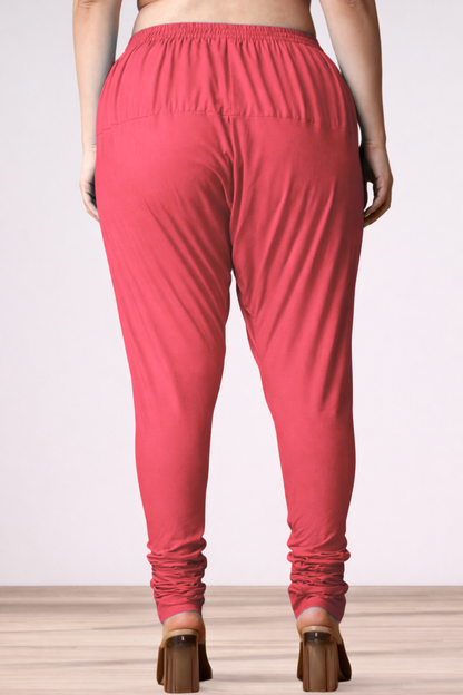 Rose Pink Rayon Churidar Pants