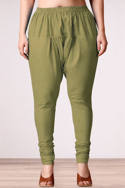 Mehndi Green Rayon Churidar Pants
