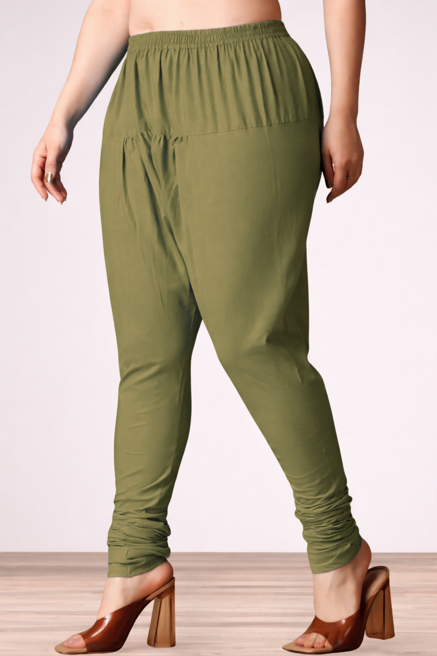 Mehndi Green Rayon Churidar Pants