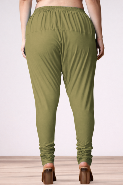 Mehndi Green Rayon Churidar Pants