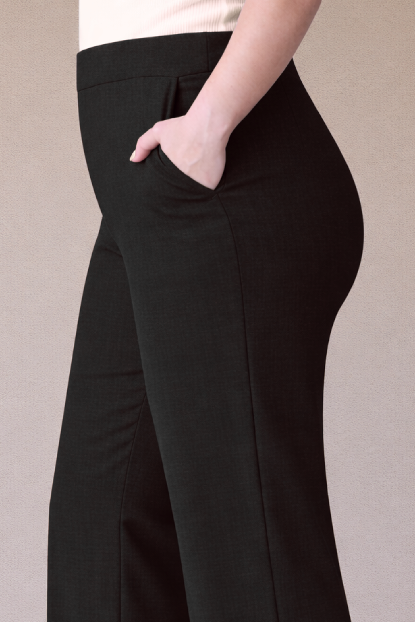 Black Wide Leg Slub Pants